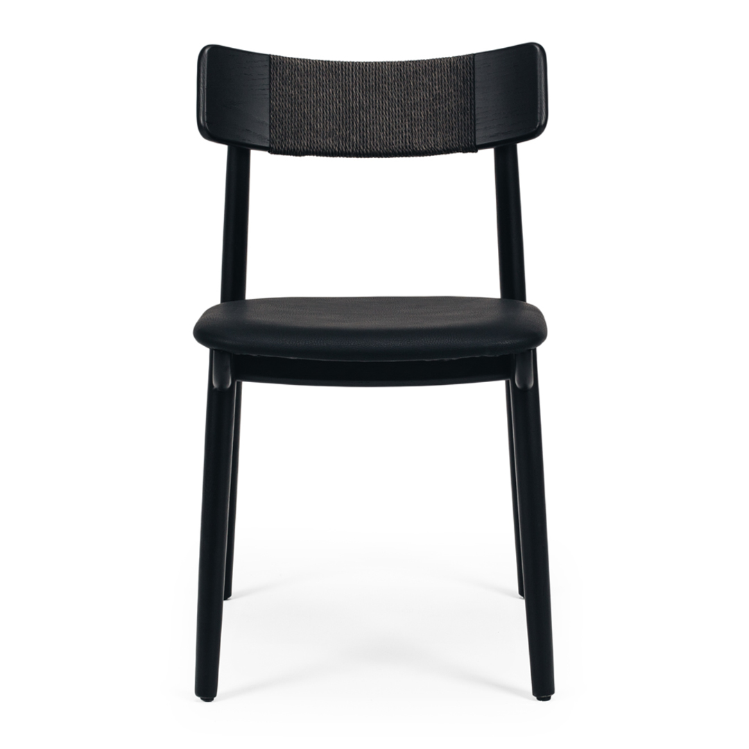 Niles Dining Chair Black Oak PU image 1